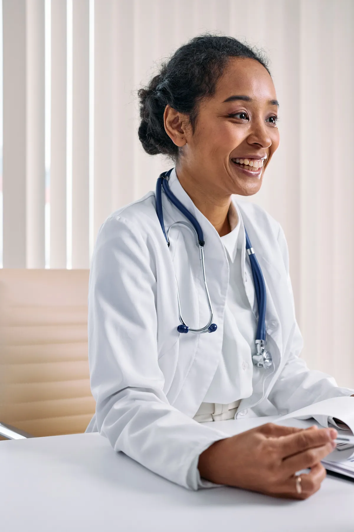 Clinician in a white coat